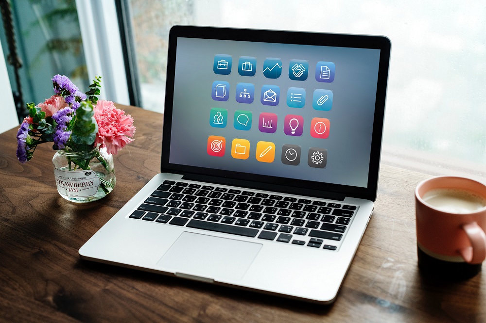 Laptop on desk