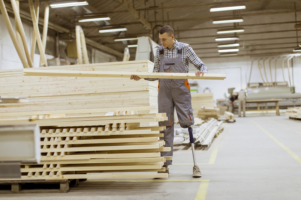 Worker with Artificial Leg