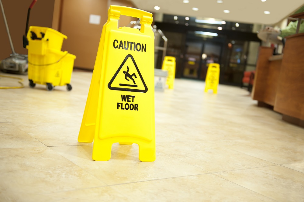 Slip and Fall Caution Sign|Injured Leg