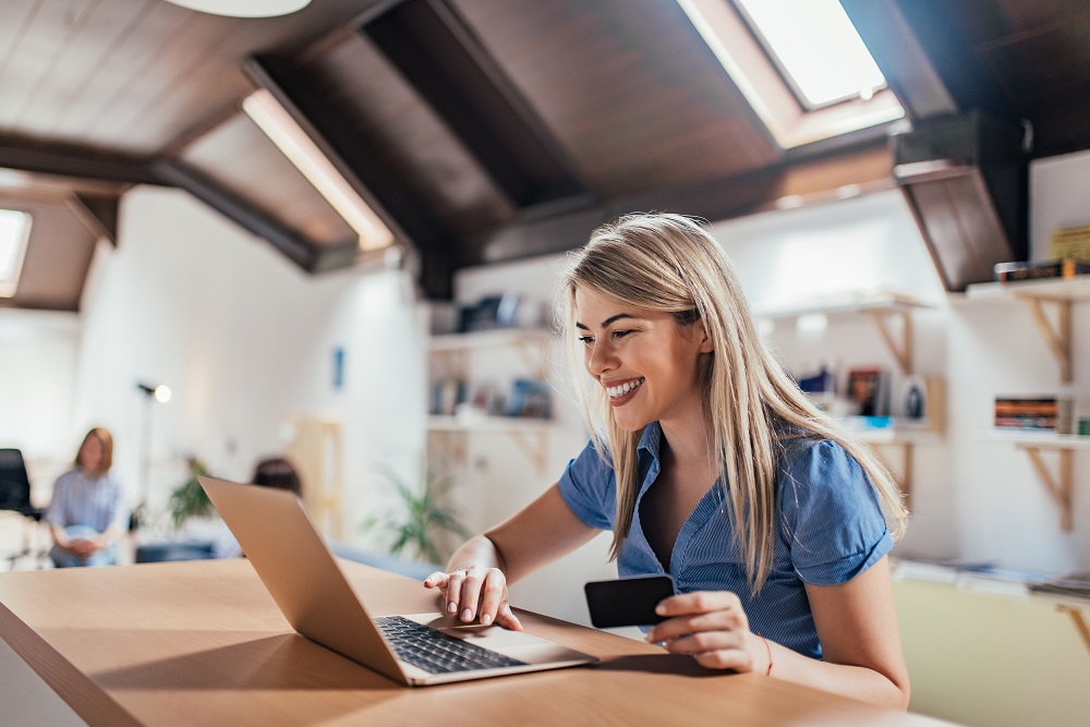 Woman Looking at Benefits Online