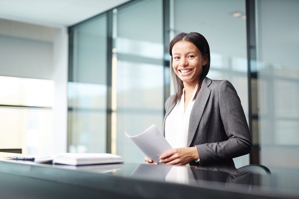 Smiling woman at work